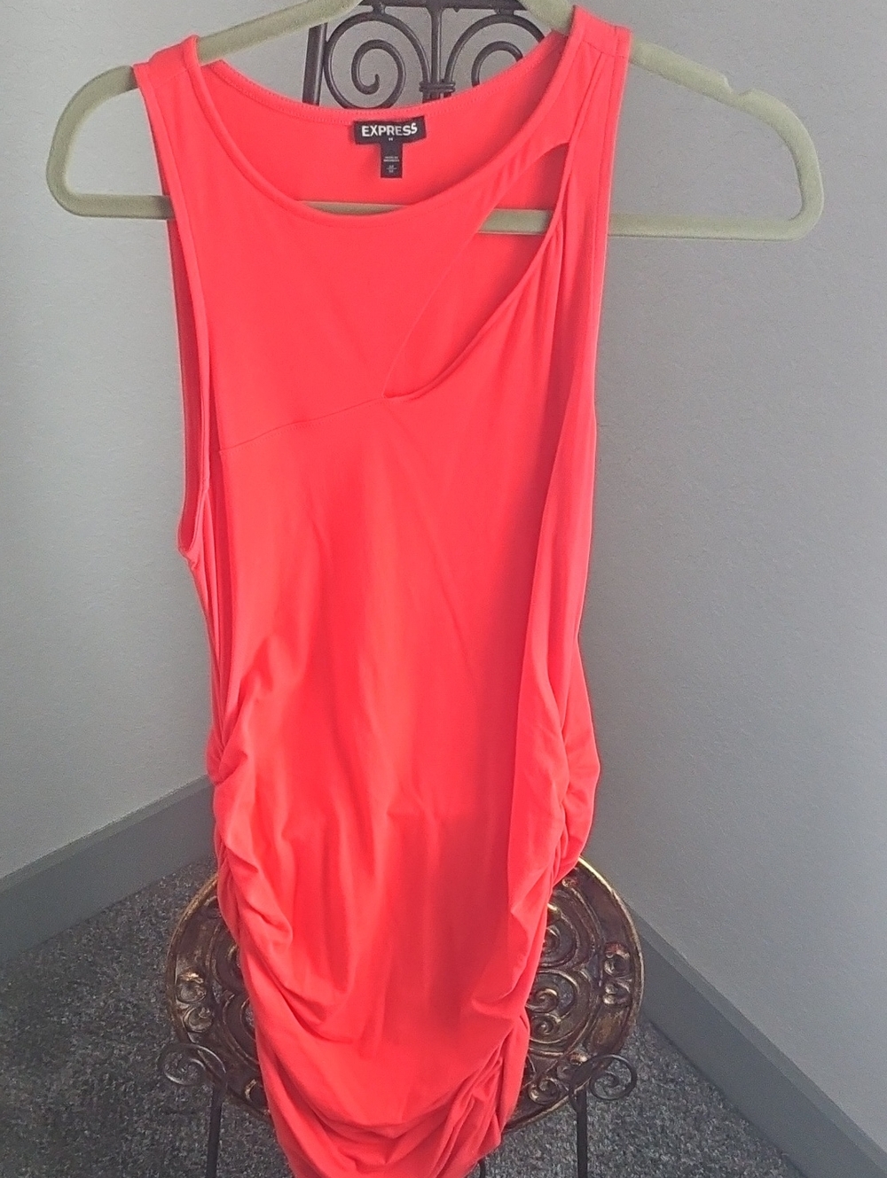 Express Neon Coral Sleeveless Tank Top